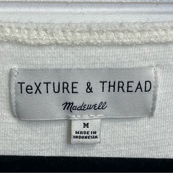 Madewell Texture & Thread White Wrap Tie Top Size Medium - Picture 7 of 11